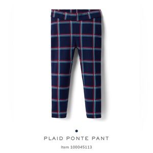 Janie and Jack plaid ponte leggings , navy size 4